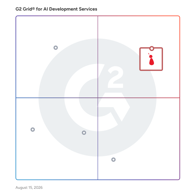 G2 Grid® for Cloud Migration Services in AI Development Services Providers, highlighting the products that define this theme
