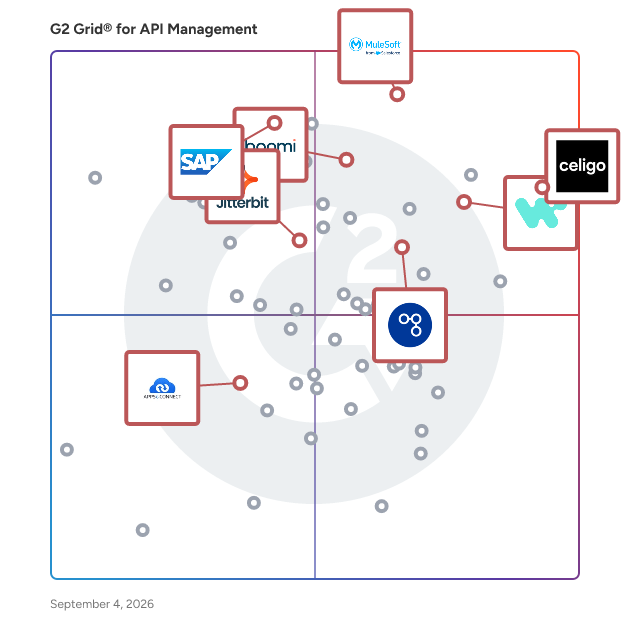 G2 Grid® for iPaaS Integration in API Management Tools, highlighting the products that define this theme