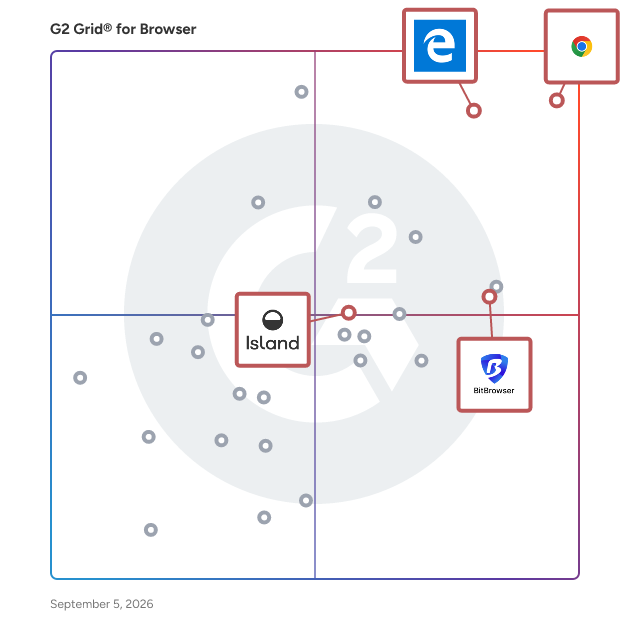 G2 Grid® for Enterprise Security in Browsers, highlighting the products that define this theme