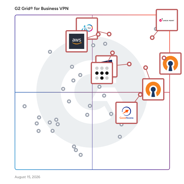 G2 Grid® for Remote Access VPN in Business VPN Software, highlighting the products that define this theme