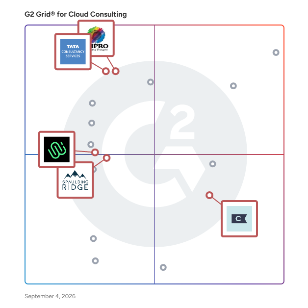 G2 Grid® for Salesforce Consulting in Cloud Consulting Providers, highlighting the products that define this theme