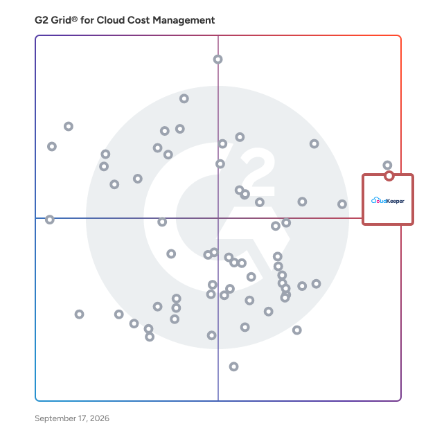 G2 Grid® for AI-Driven Insights and Optimization in Cloud Cost Management Tools, highlighting the products that define this theme