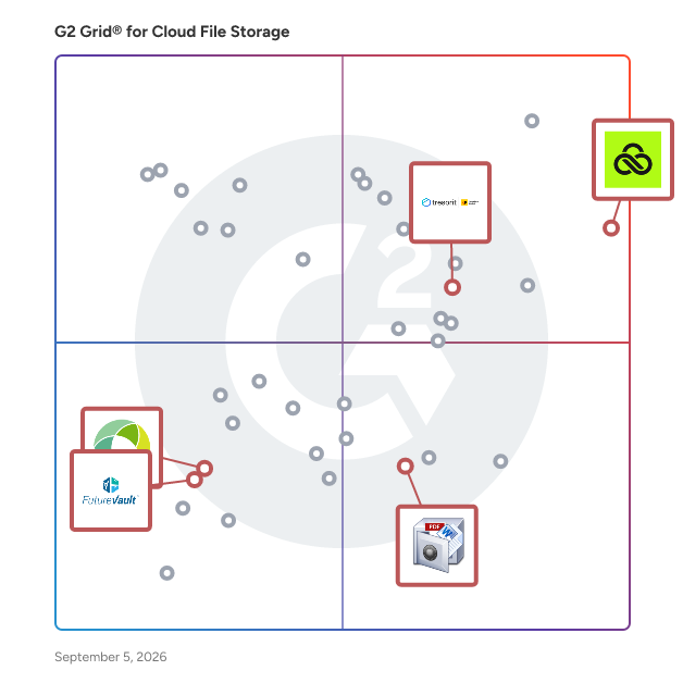 G2 Grid® for Secure File Sharing in Cloud File Storage Software, highlighting the products that define this theme