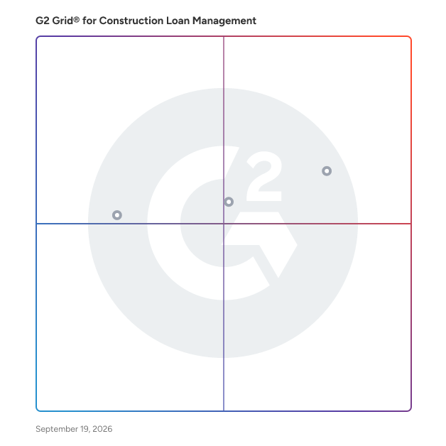 G2 Grid® for AI-Powered Analysis and Insights in Construction Loan Management Software, highlighting the products that define this theme