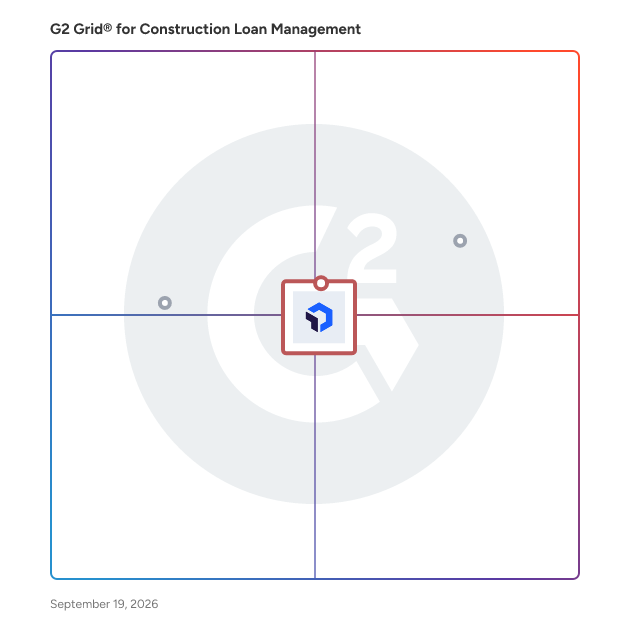 G2 Grid® for Loan Servicing in Construction Loan Management Software, highlighting the products that define this theme