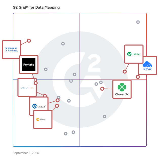 G2 Grid® for ETL Tools in Data Mapping Software, highlighting the products that define this theme