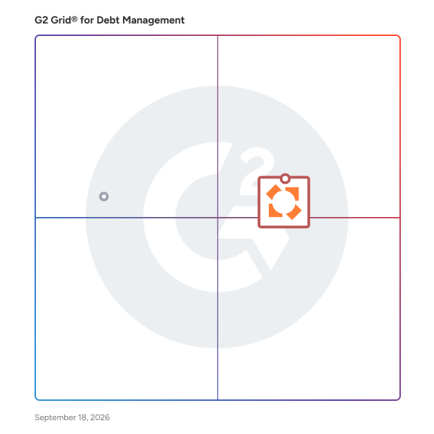 G2 Grid® for Debt Automation and Management in Debt Management Software, highlighting the products that define this theme