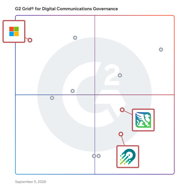 G2 Grid® for Data Governance in Digital Communications Governance Software, highlighting the products that define this theme