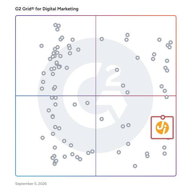 G2 Grid® for SEO Services in Digital Marketing Services, highlighting the products that define this theme
