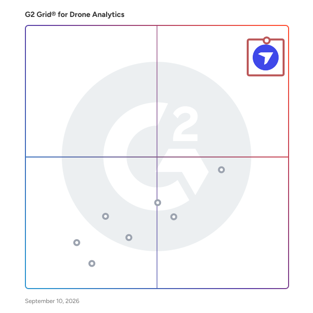 G2 Grid® for Drone Analytics Software plotting products by satisfaction and market presence