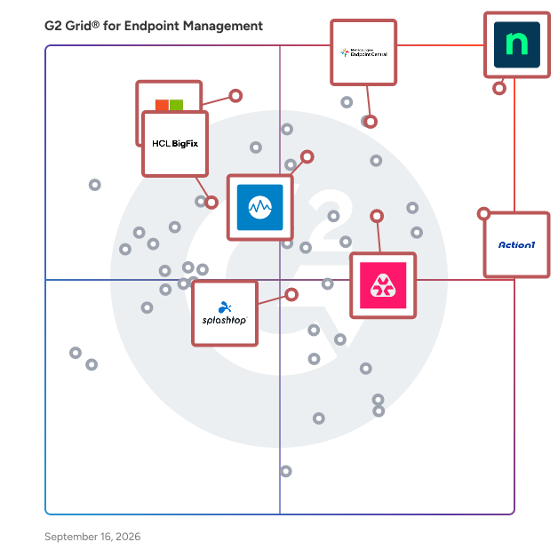 G2 Grid® for Enterprise IT Management in Endpoint Management Software, highlighting the products that define this theme
