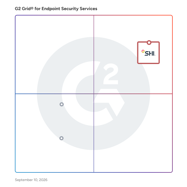G2 Grid® for Endpoint Security Services Providers plotting products by satisfaction and market presence