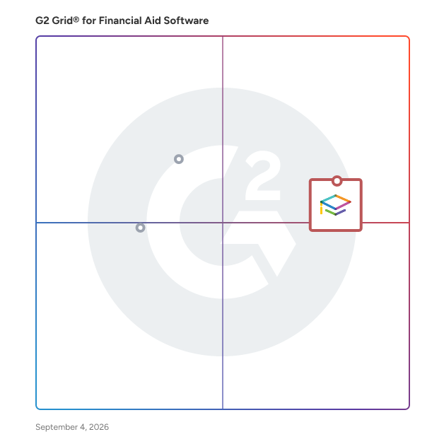 G2 Grid® for Tuition Management in Financial Aid Software, highlighting the products that define this theme