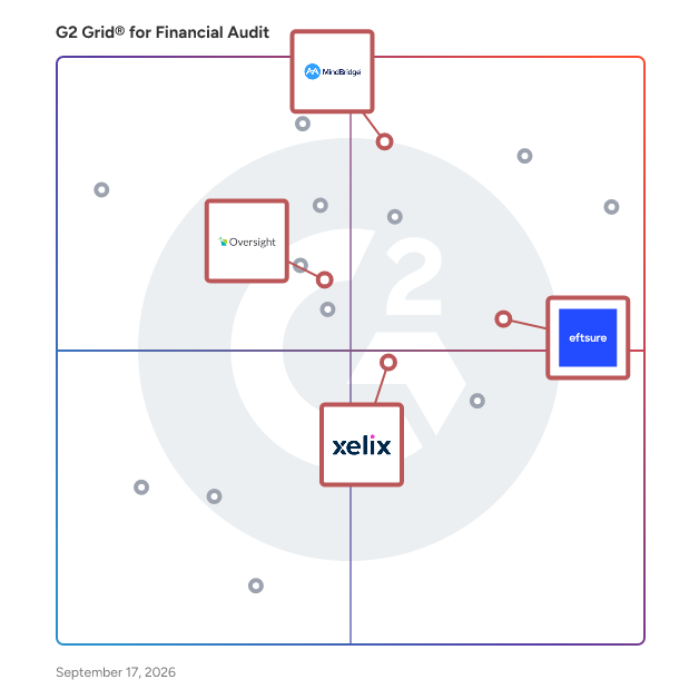 G2 Grid® for Fraud Detection and Prevention in Financial Audit Software, highlighting the products that define this theme