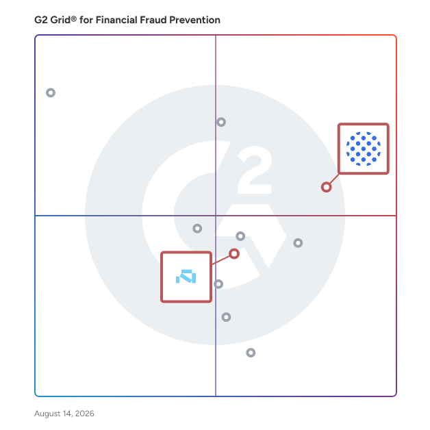 G2 Grid® for E-commerce Fraud Protection in Financial Fraud Prevention, highlighting the products that define this theme