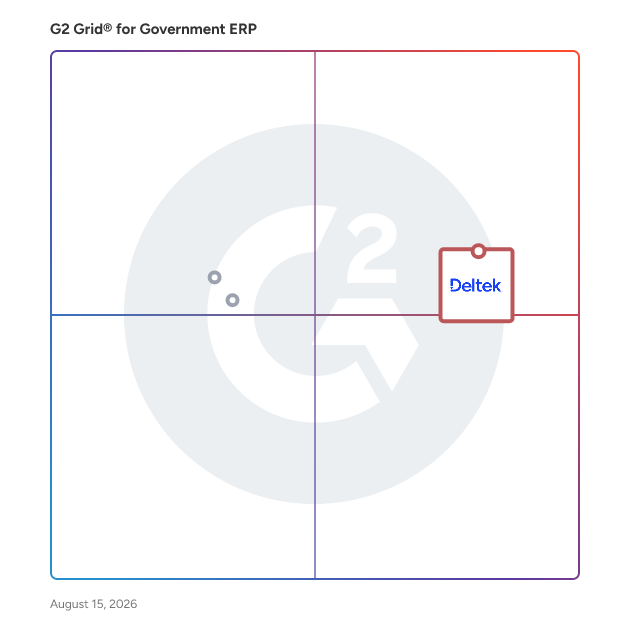 G2 Grid® for Government-Focused ERP Solutions in Government ERP Software, highlighting the products that define this theme
