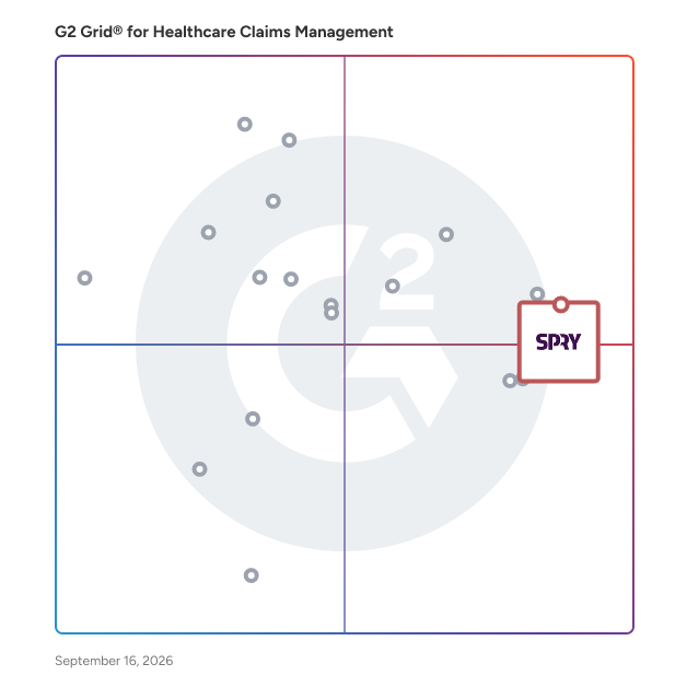 G2 Grid® for Healthcare Claims Management Software plotting products by satisfaction and market presence