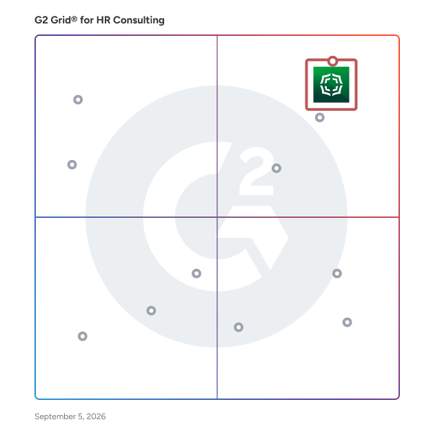 G2 Grid® for HR Consulting Providers plotting products by satisfaction and market presence