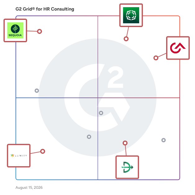 G2 Grid® for Benefits Consulting in HR Consulting Providers, highlighting the products that define this theme