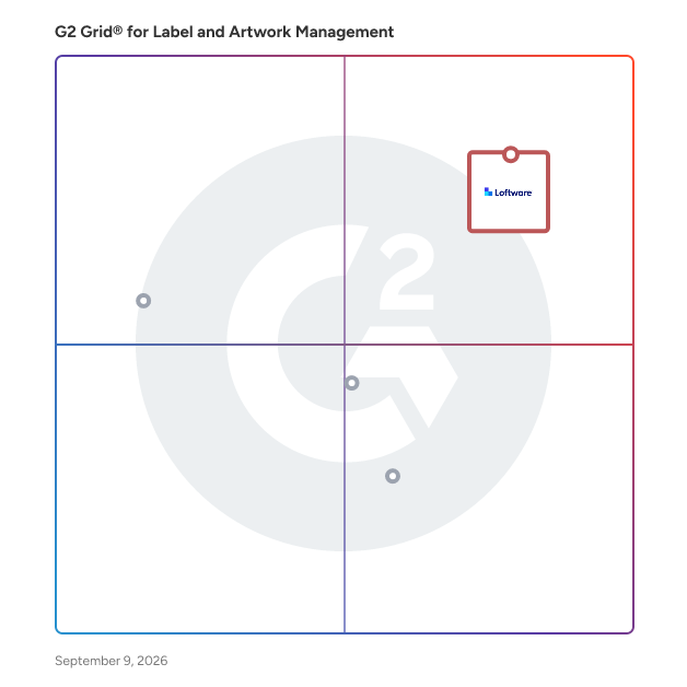G2 Grid® for Label Design and Production in Label and Artwork Management Software, highlighting the products that define this theme