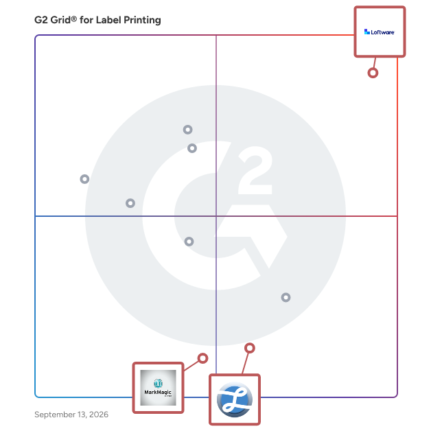G2 Grid® for Multi-Platform Compatibility in Label Printing Software, highlighting the products that define this theme