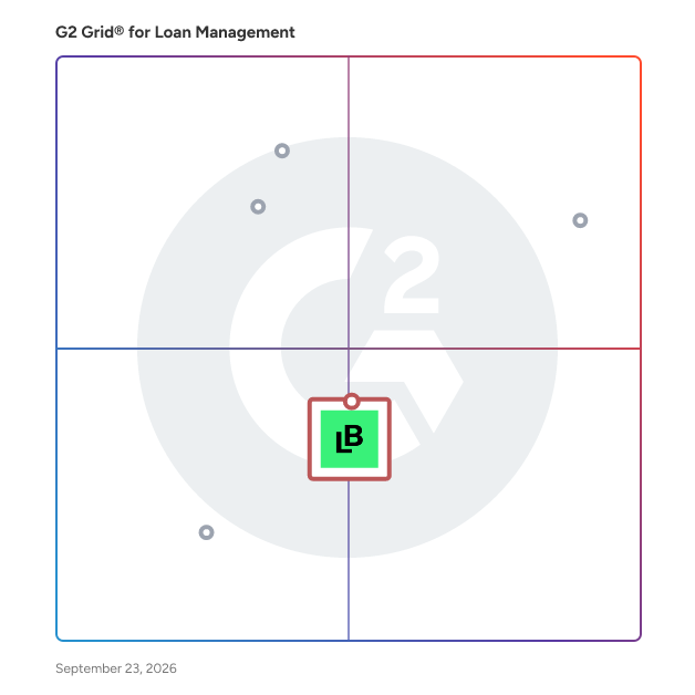 G2 Grid® for Custom Lending Solutions in Loan Management Software, highlighting the products that define this theme