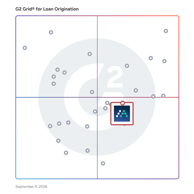 G2 Grid® for Cloud-Based Deployment in Loan Origination Software, highlighting the products that define this theme