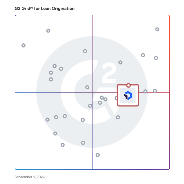 G2 Grid® for Compliance and Regulatory Support in Loan Origination Software, highlighting the products that define this theme