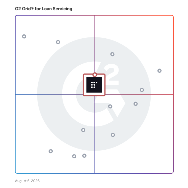 G2 Grid® for Consumer Loans in Loan Servicing Software, highlighting the products that define this theme