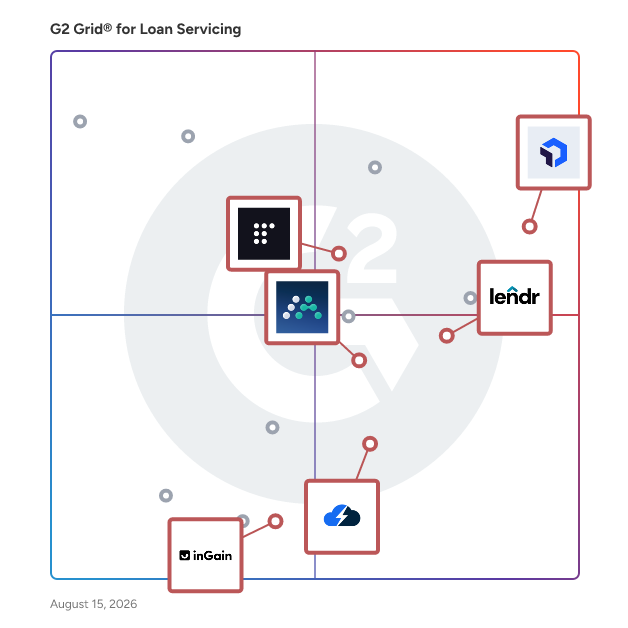 G2 Grid® for Cloud-Based Infrastructure in Loan Servicing Software, highlighting the products that define this theme