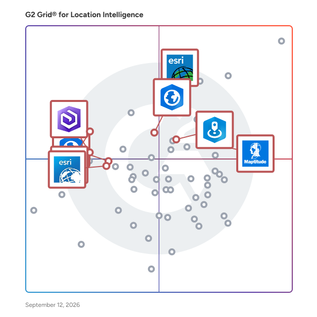 G2 Grid® for GIS Systems in Location Intelligence Software, highlighting the products that define this theme