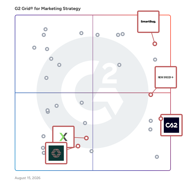 G2 Grid® for Revenue Operations Services in Marketing Strategy Agencies, highlighting the products that define this theme