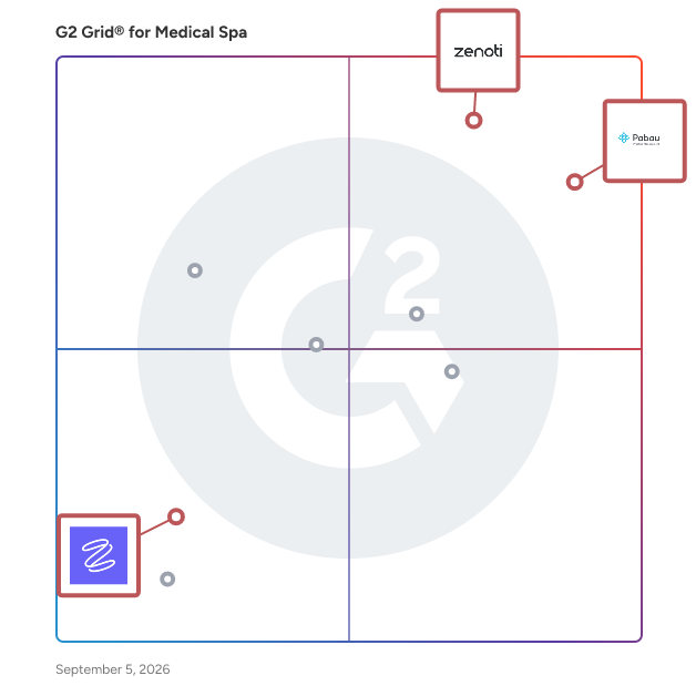 G2 Grid® for Integrated Payments and Invoices in Medical Spa Software, highlighting the products that define this theme