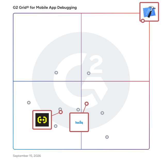 G2 Grid® for Enterprise-Ready Debugging in Mobile App Debugging Tools, highlighting the products that define this theme