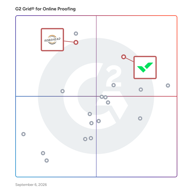 G2 Grid® for Task and Project Management Collaboration in Online Proofing Software, highlighting the products that define this theme