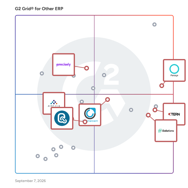 G2 Grid® for Automation in Other ERP Software, highlighting the products that define this theme