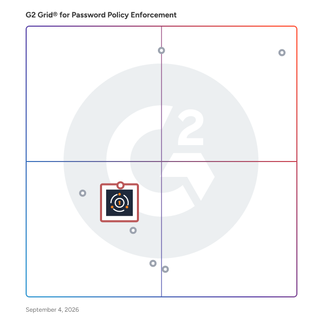 G2 Grid® for Customer Identity and Access Management in Password Policy Enforcement Software, highlighting the products that define this theme