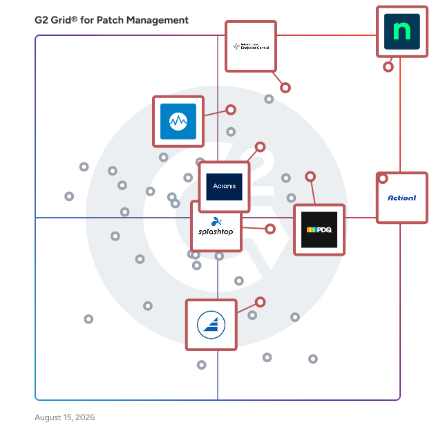 G2 Grid® for Endpoint Management in Patch Management Software, highlighting the products that define this theme
