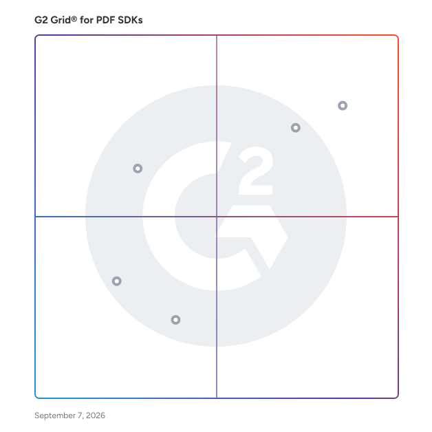 G2 Grid® for Document Security in PDF SDKs Software, highlighting the products that define this theme