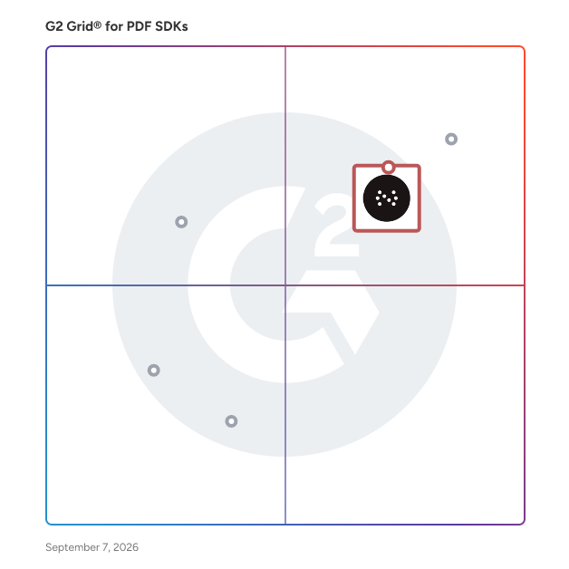 G2 Grid® for OCR Technology in PDF SDKs Software, highlighting the products that define this theme