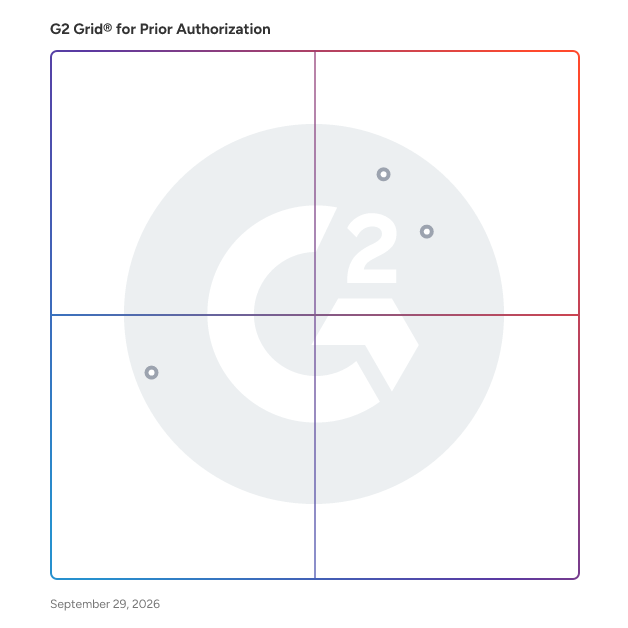 G2 Grid® for Patient Engagement and Operations in Prior Authorization Software, highlighting the products that define this theme