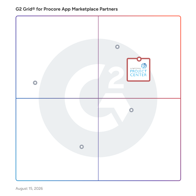 G2 Grid® for Autodesk Construction Cloud Integration Partners in Procore App Marketplace Partners, highlighting the products that define this theme