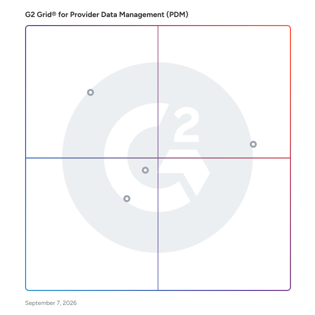G2 Grid® for Compliance and Regulation Management in Provider Data Management (PDM) Software, highlighting the products that define this theme