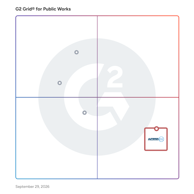G2 Grid® for Public Works Software plotting products by satisfaction and market presence