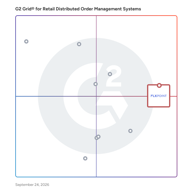 G2 Grid® for Retail Distributed Order Management Systems plotting products by satisfaction and market presence