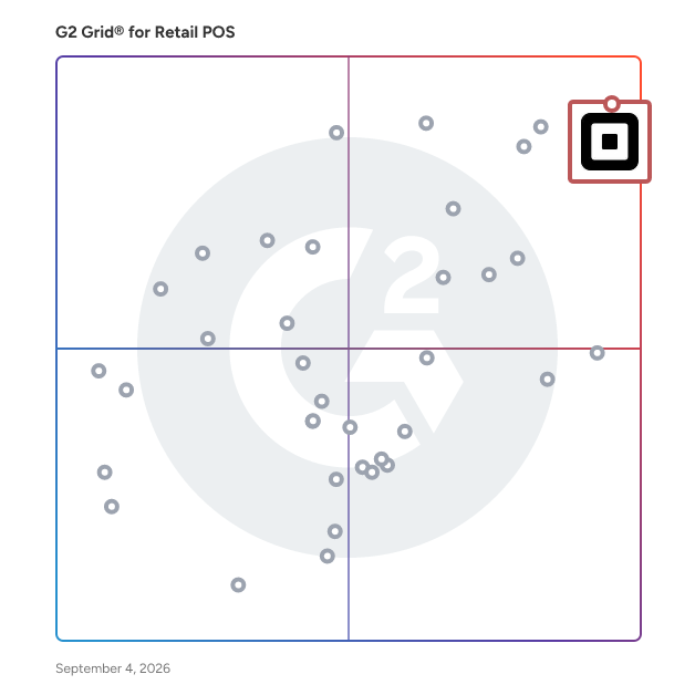 G2 Grid® for Comprehensive Payment Processing in Retail POS Systems, highlighting the products that define this theme