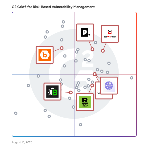 G2 Grid® for Penetration Testing in Risk-Based Vulnerability Management Software, highlighting the products that define this theme