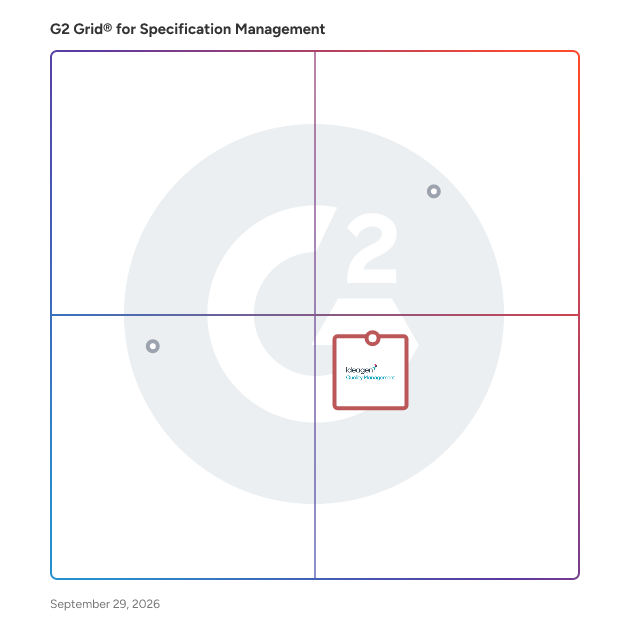 G2 Grid® for Quality Management System in Specification Management Software, highlighting the products that define this theme
