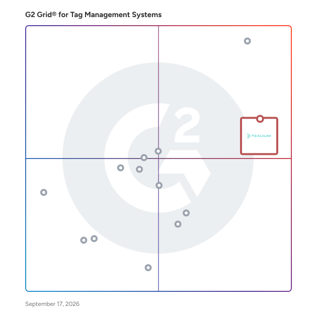 G2 Grid® for Tag Management Systems plotting products by satisfaction and market presence