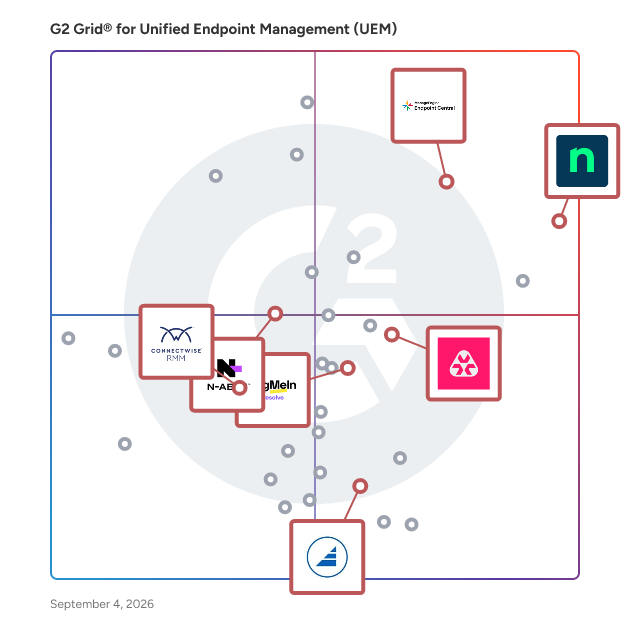 G2 Grid® for Patch Management in Unified Endpoint Management (UEM) Software, highlighting the products that define this theme